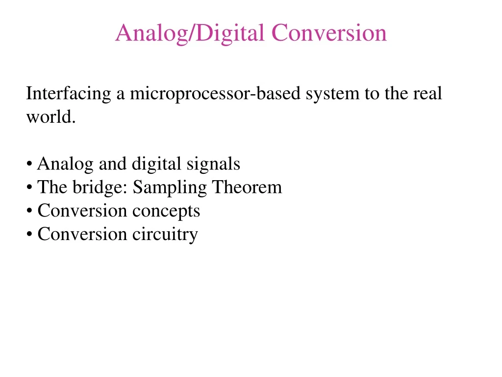analog digital conversion