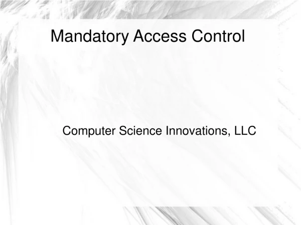 Mandatory Access Control