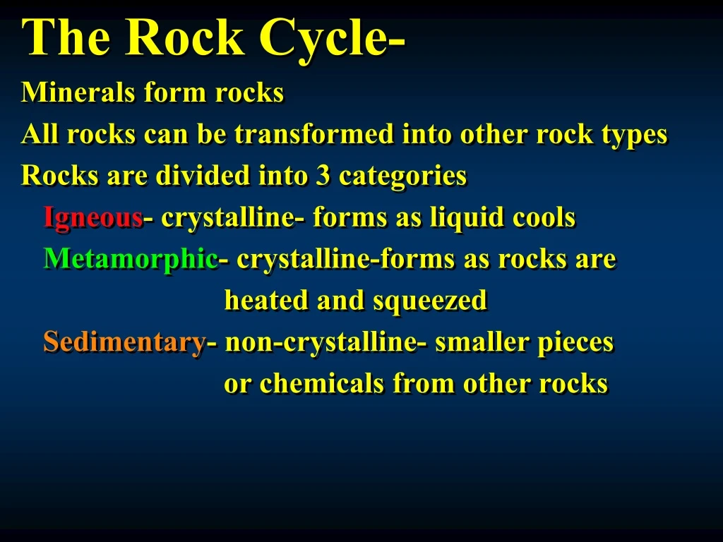 the rock cycle minerals form rocks all rocks