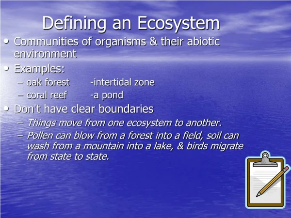 Defining an Ecosystem