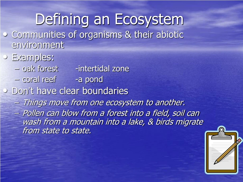 defining an ecosystem