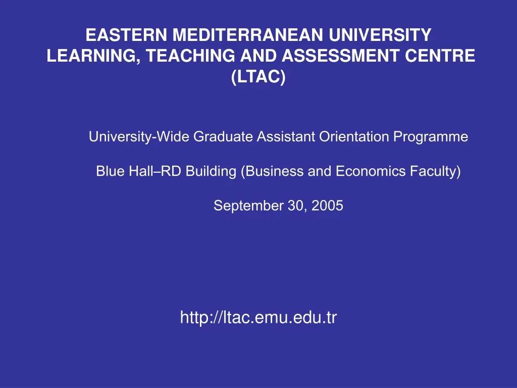 eastern mediterranean university learning