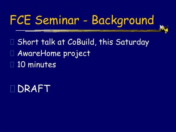 FCE Seminar - Background