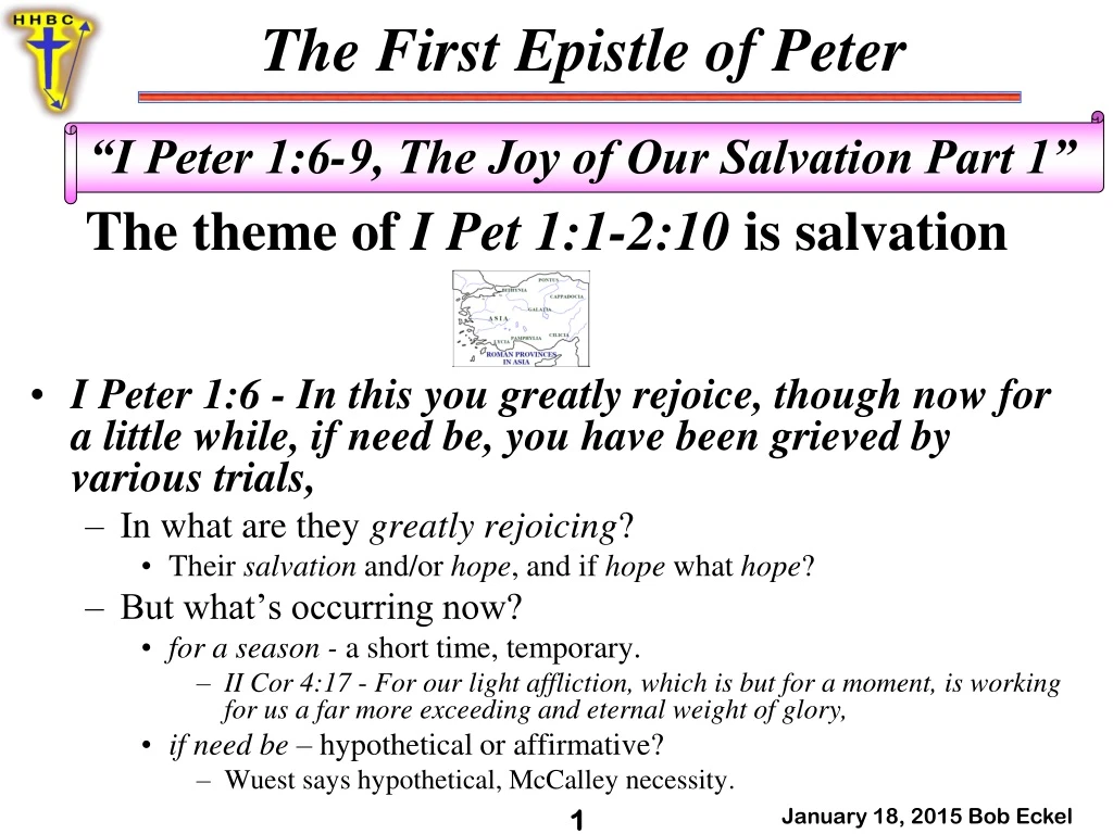 t he theme of i pet 1 1 2 10 is salvation i peter