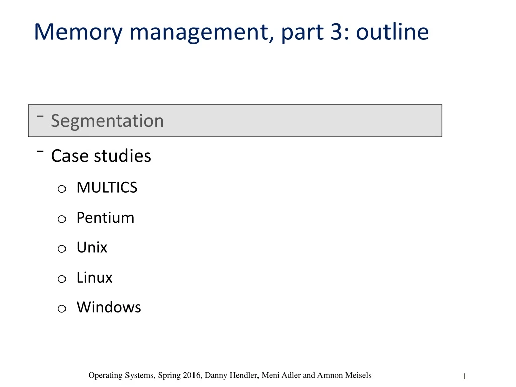 memory management part 3 outline