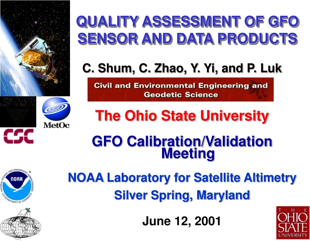 quality assessment of gfo sensor and data products