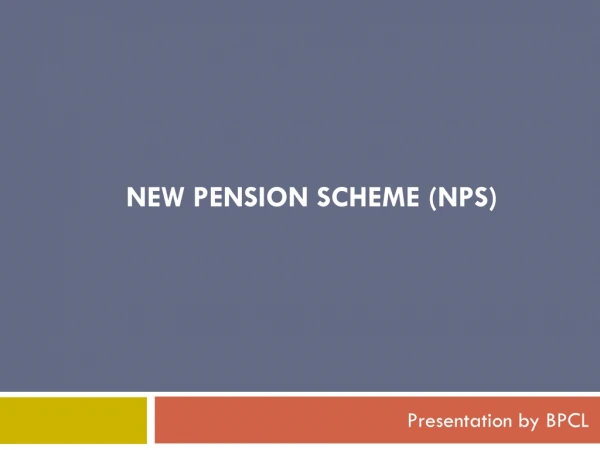 new pension scheme ( nps )