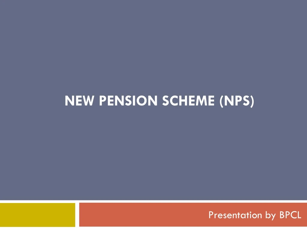 powerpoint presentation on new pension scheme