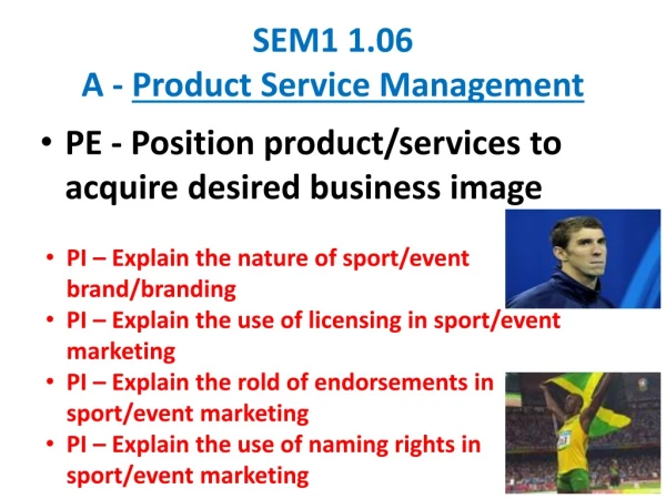 SEM1 1.06  A -  Product Service Management