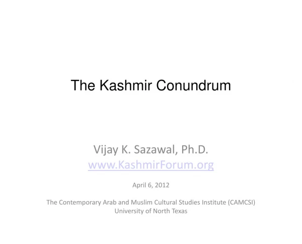 The Kashmir Conundrum