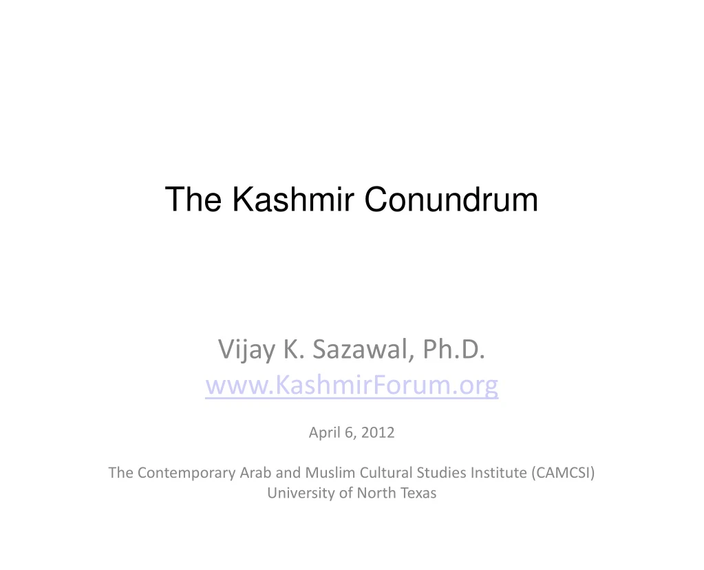 the kashmir conundrum