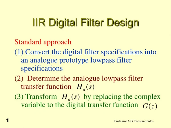 IIR Digital Filter Design