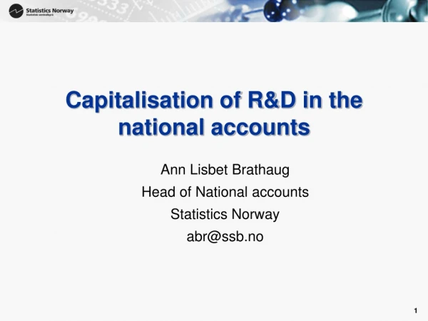 Capitalisation of R&amp;D in the national accounts