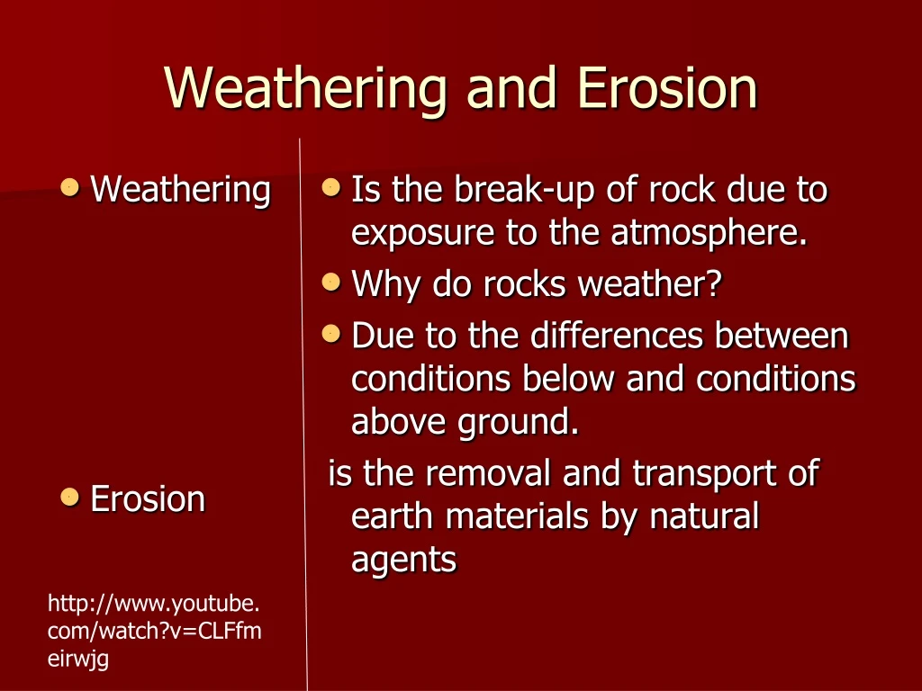 weathering and erosion