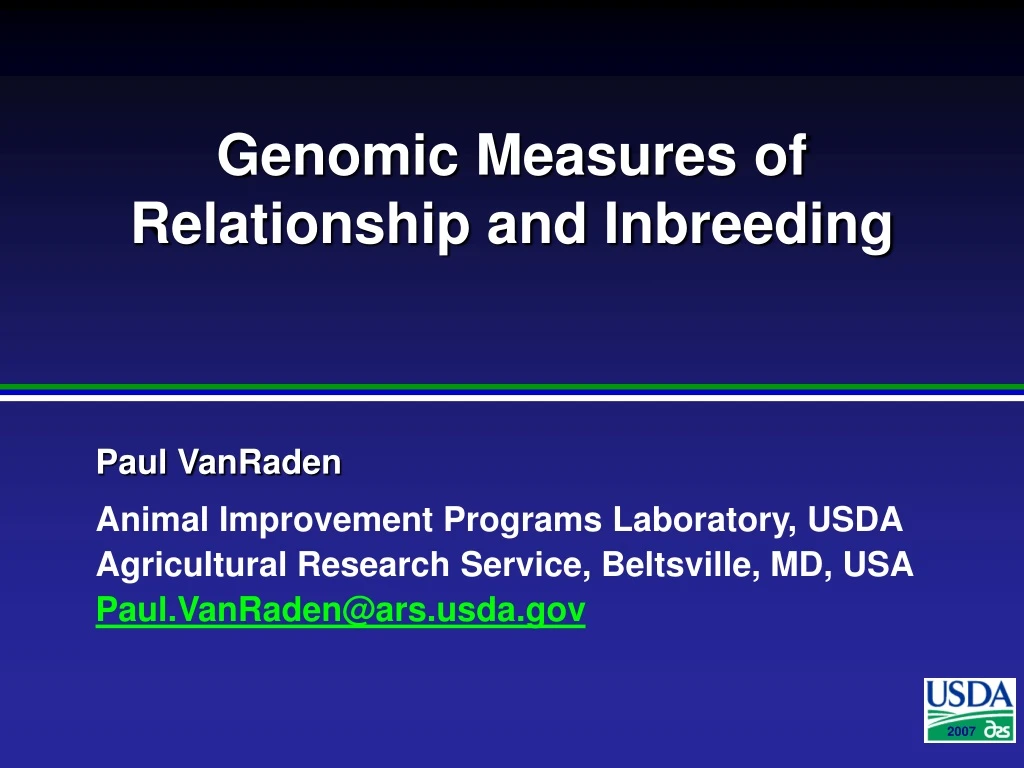 genomic measures of relationship and inbreeding