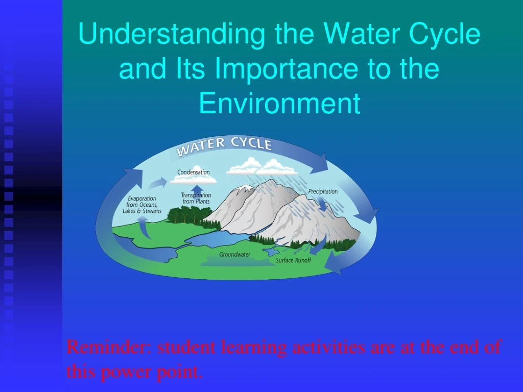 understanding the water cycle and its importance to the environment