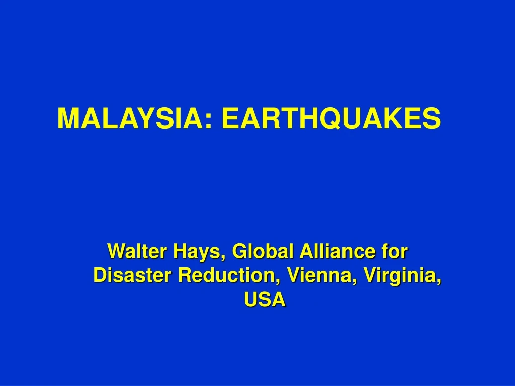 malaysia earthquakes