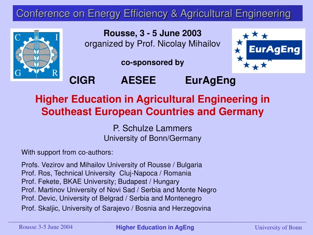 conference on energy efficiency agricultural