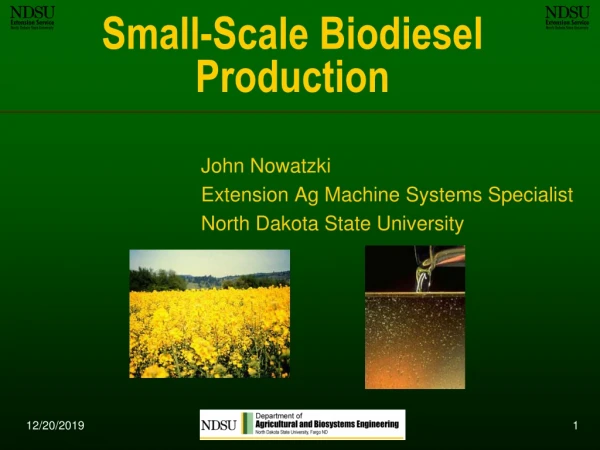 Small-Scale Biodiesel Production