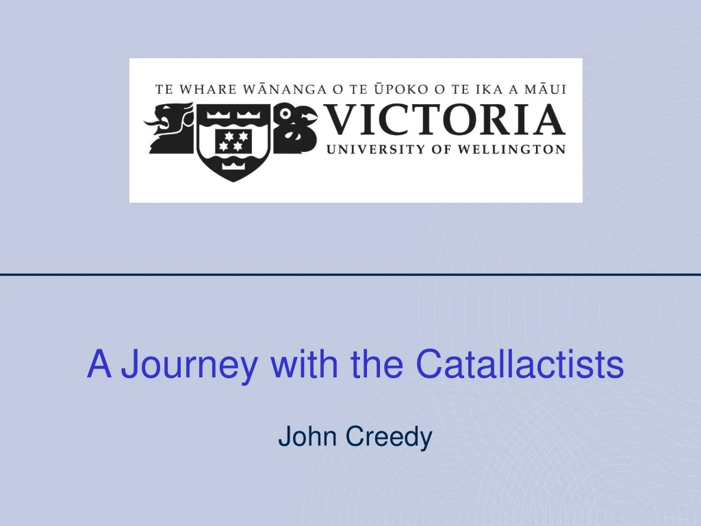 a journey with the catallactists john creedy