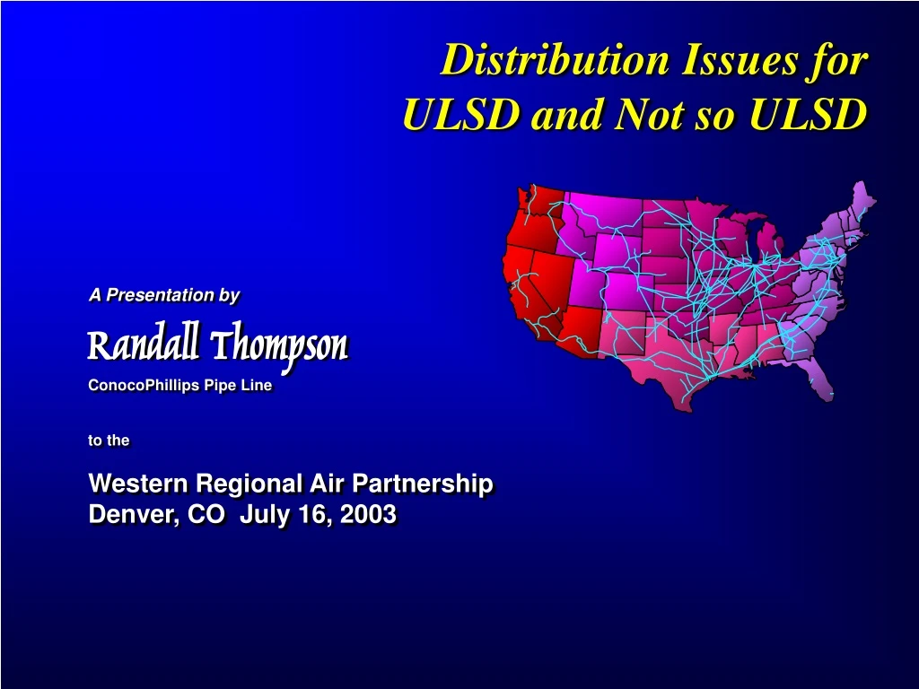 distribution issues for ulsd and not so ulsd