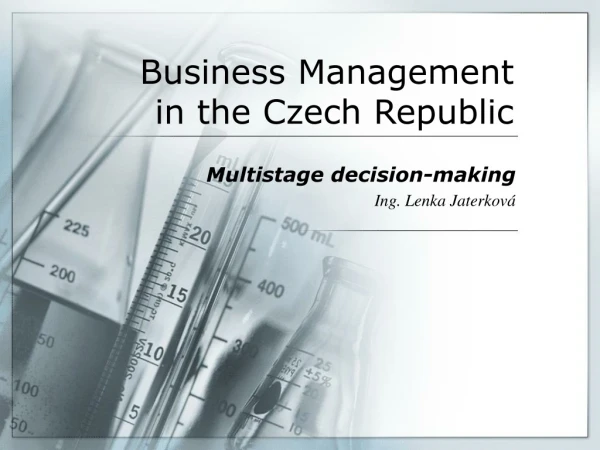 Business Management  in the Czech Republic