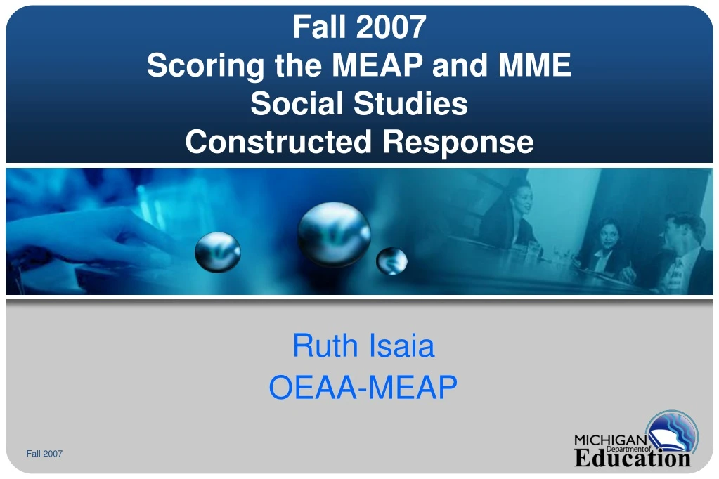 fall 2007 scoring the meap and mme social studies constructed response