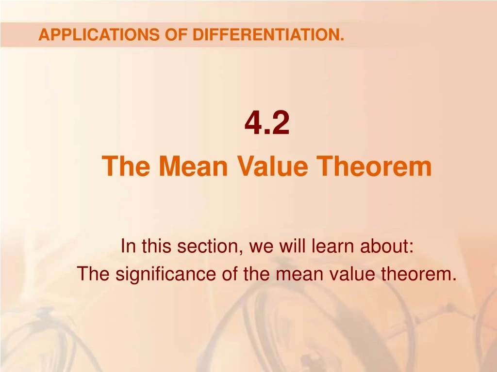 applications of differentiation