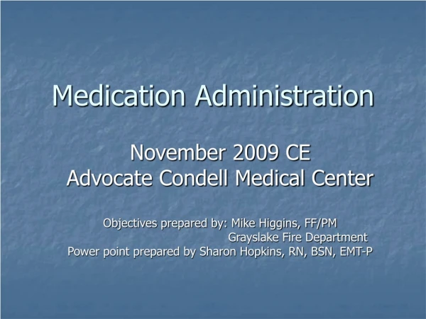 Medication Administration