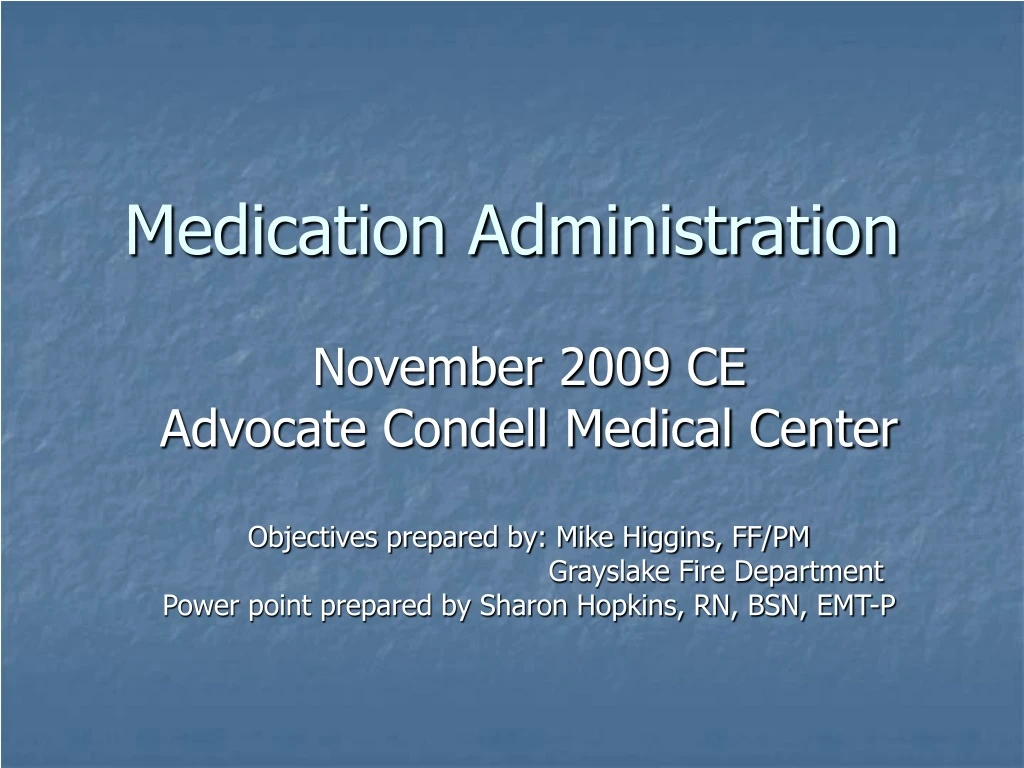 medication administration