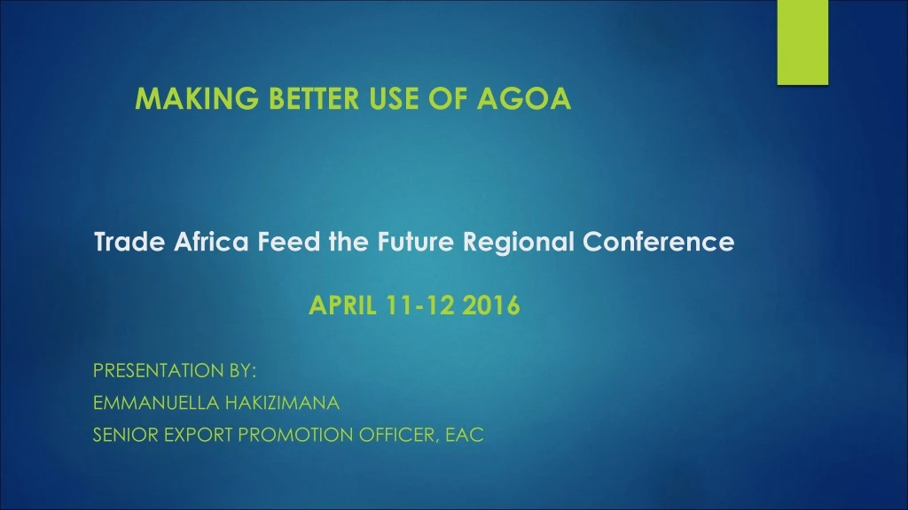 trade africa feed the future regional conference april 11 12 2016