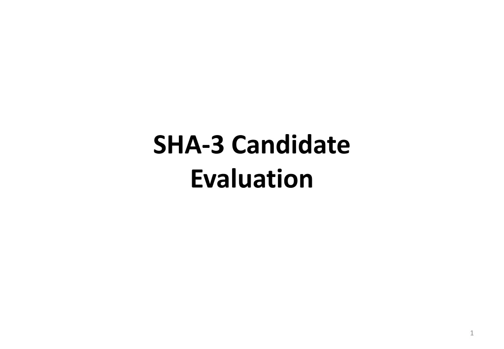 sha 3 candidate evaluation