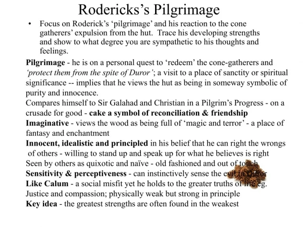 Rodericks’s Pilgrimage
