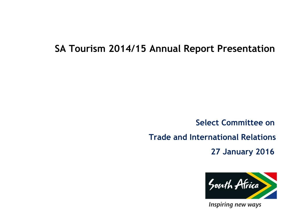 sa tourism 2014 15 annual report presentation