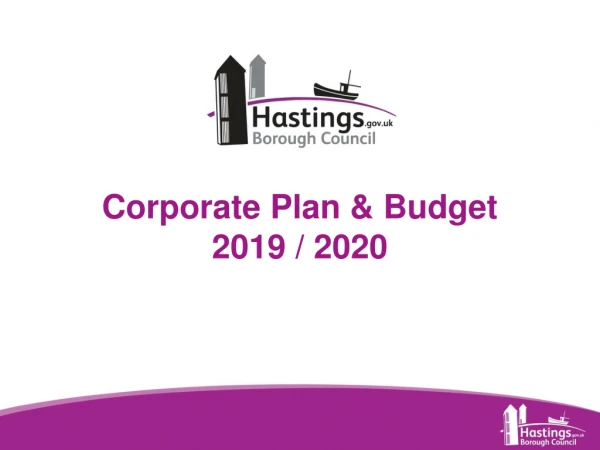 Corporate Plan &amp; Budget  2019 / 2020