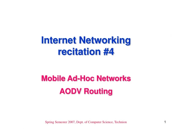 Internet Networking recitation #4