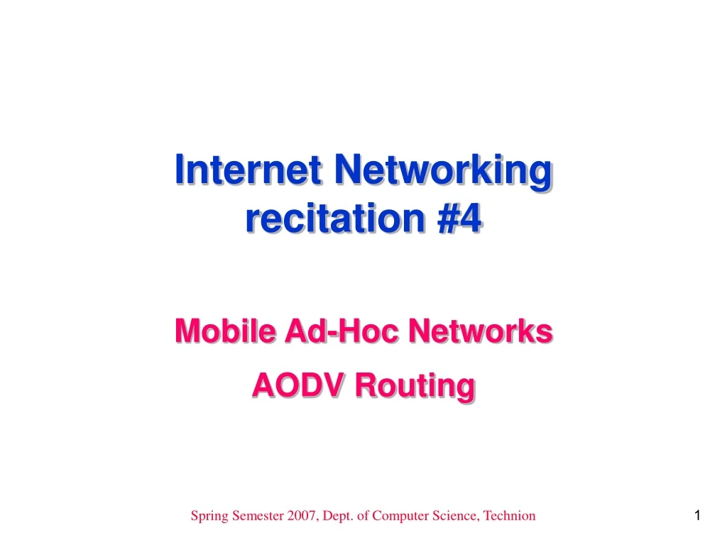 internet networking recitation 4