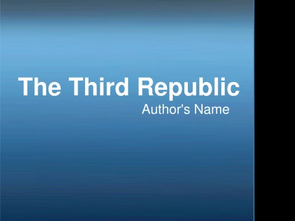 The Third Republic