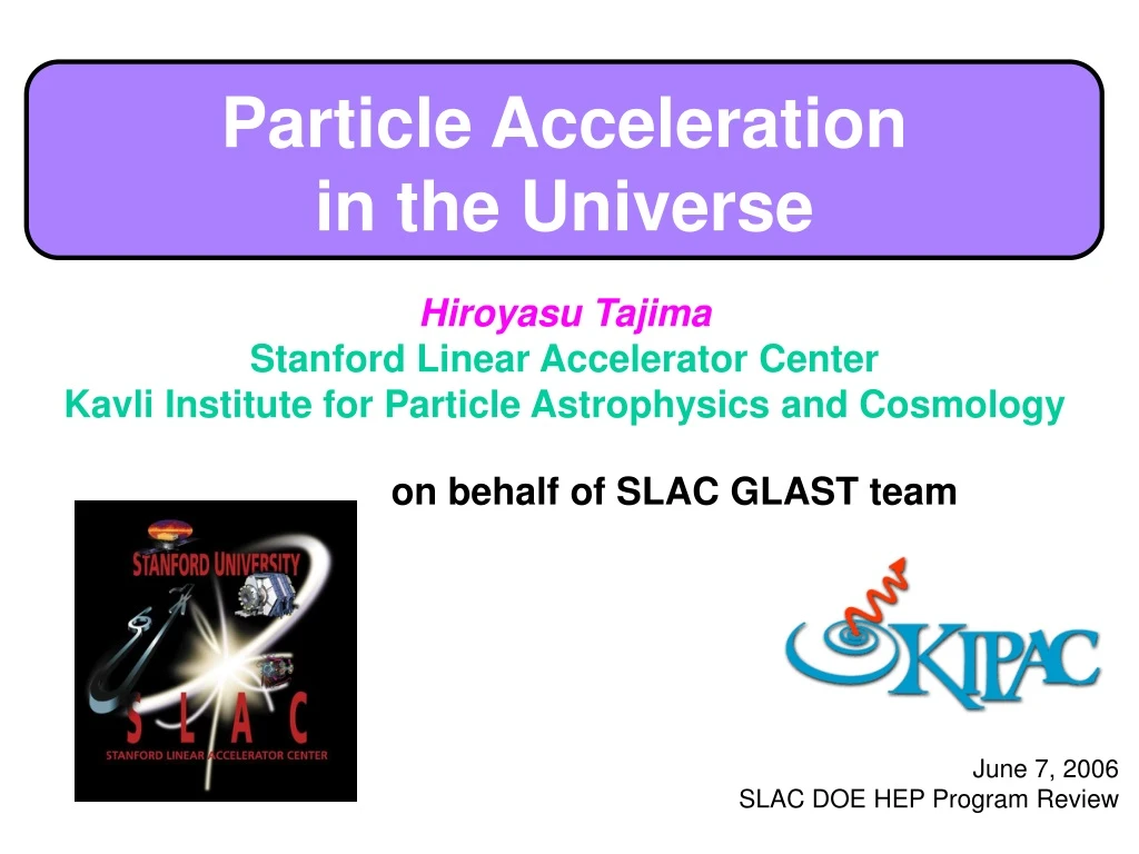 particle acceleration in the universe