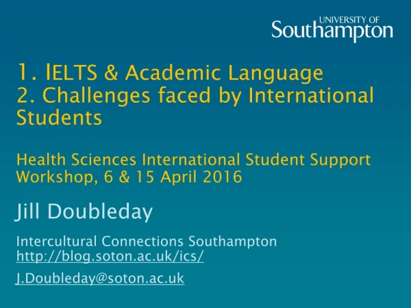 Jill Doubleday Intercultural Connections Southampton  blog.soton.ac.uk/ics/