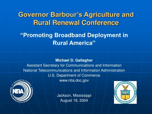 Governor Barbour’s Agriculture and Rural Renewal Conference