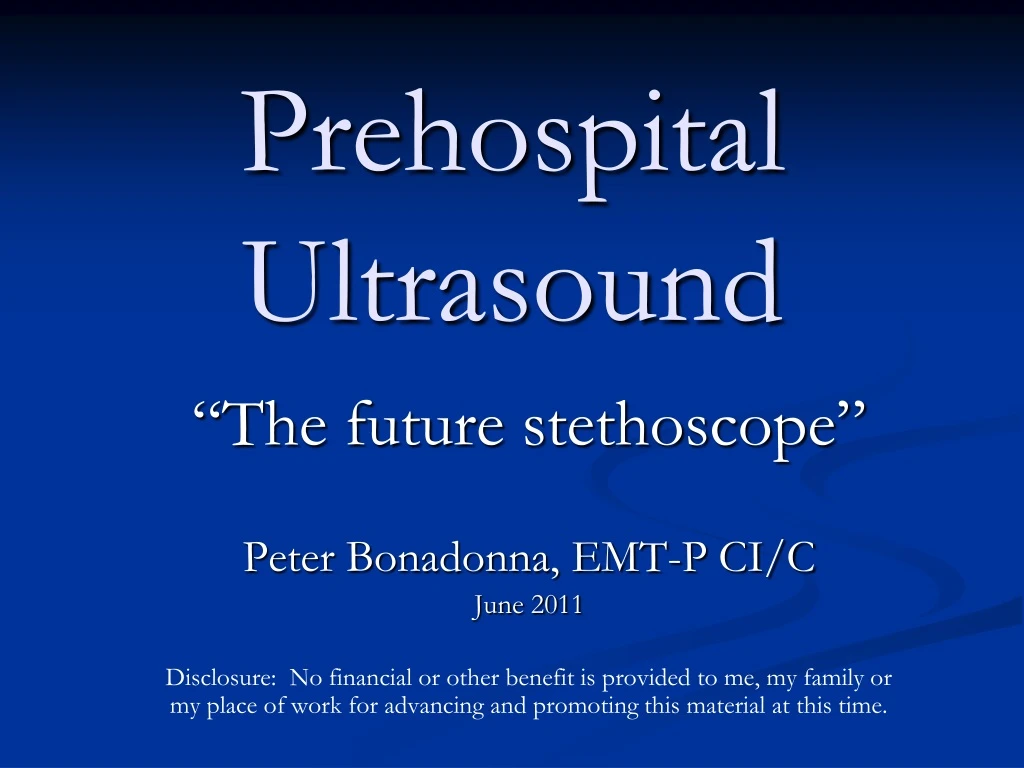 PPT - Prehospital Ultrasound PowerPoint Presentation, Free Download ...