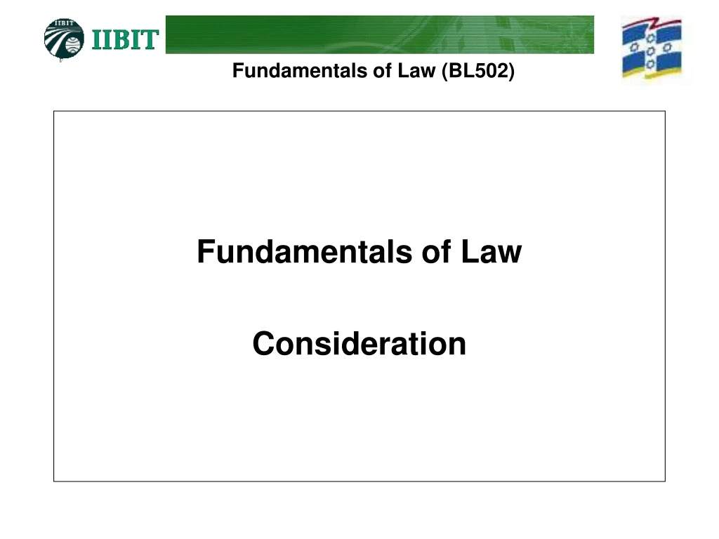 fundamentals of law consideration