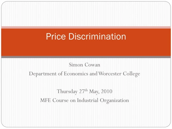 Price Discrimination