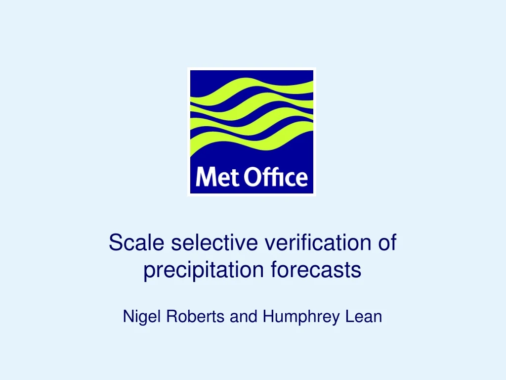 scale selective verification of precipitation