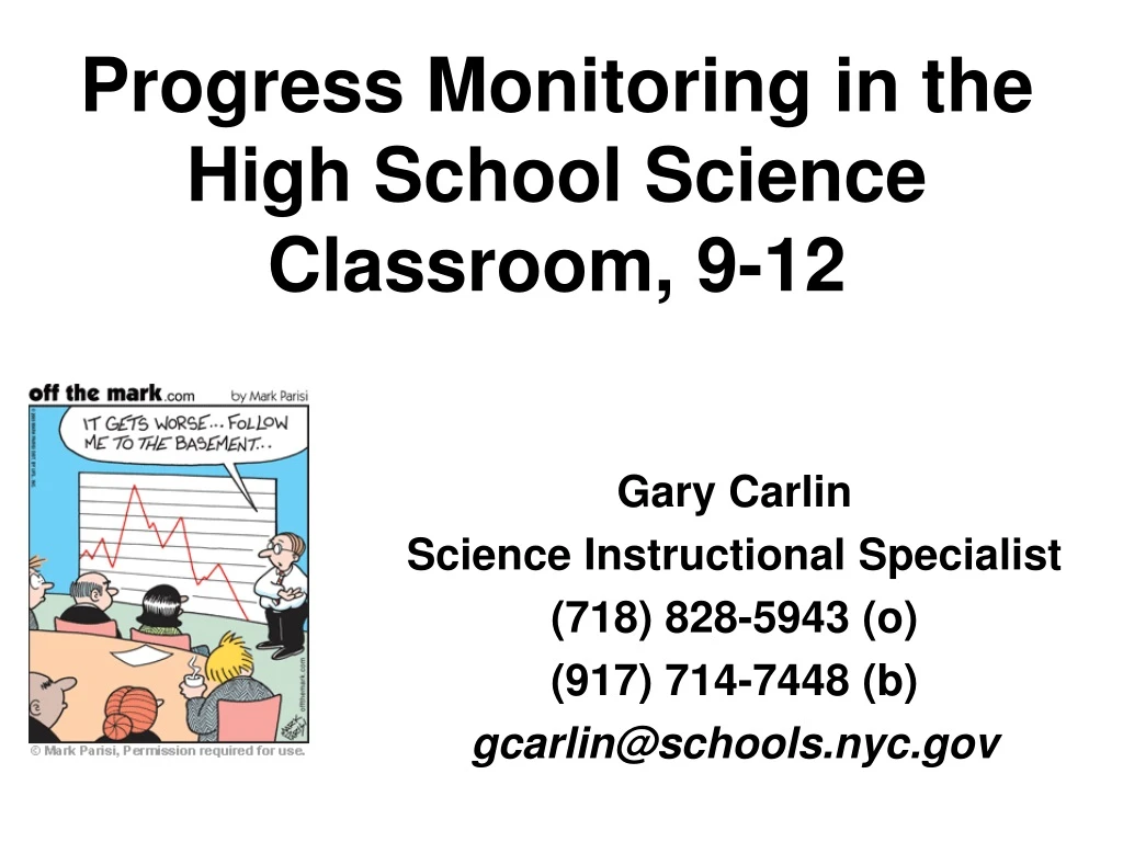 progress monitoring in the high school science classroom 9 12