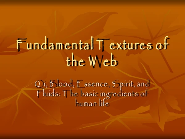 Fundamental Textures of the Web