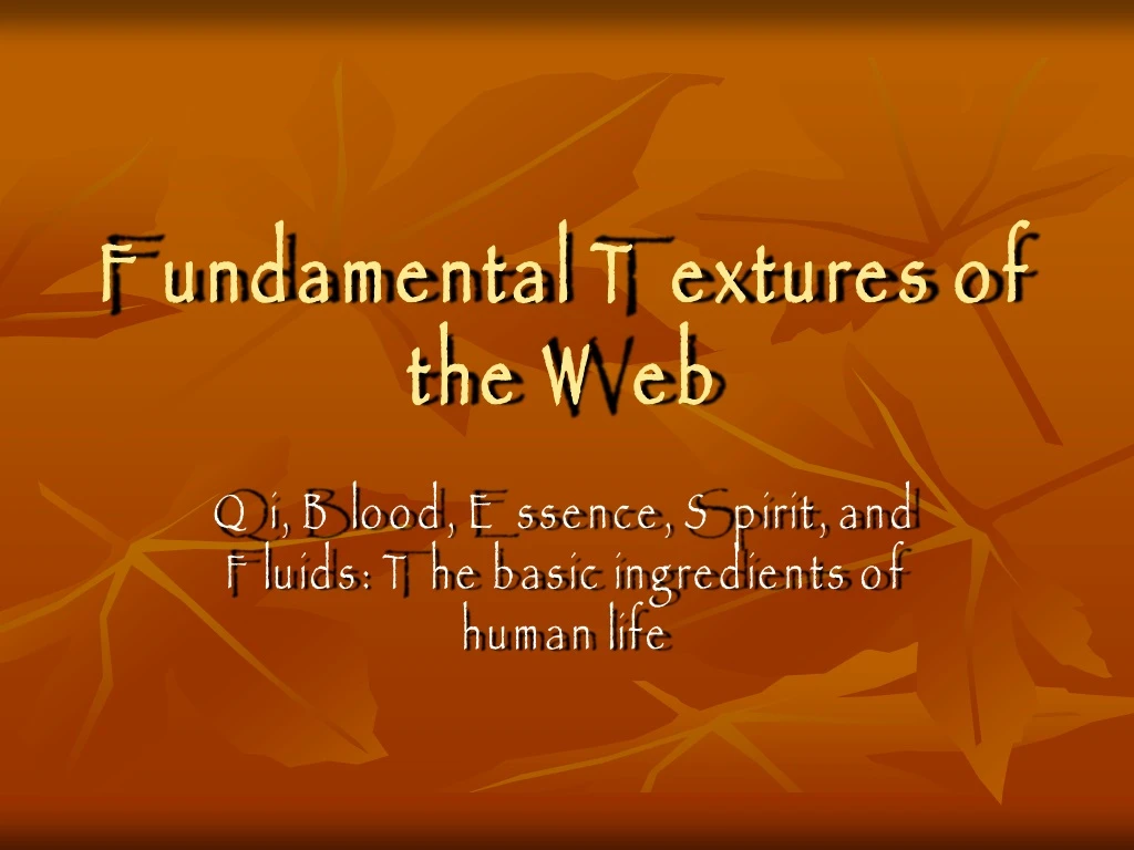 fundamental textures of the web