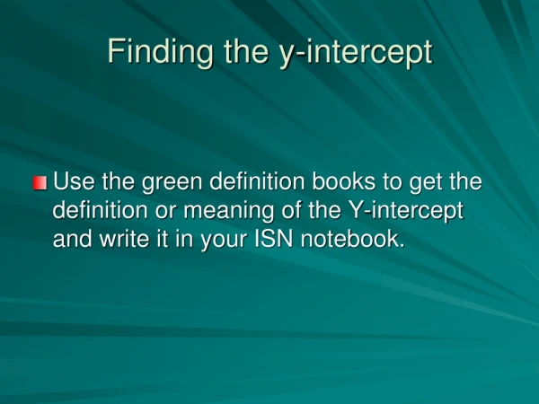 Finding the y-intercept