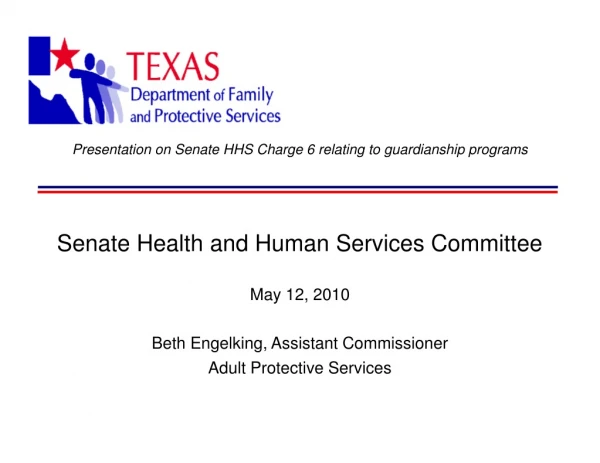 Presentation on Senate HHS Charge 6 relating to guardianship programs